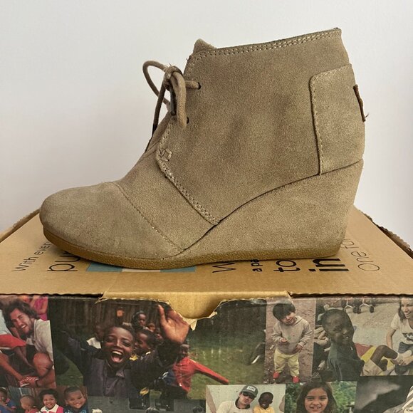 Toms Desert Wedge Taupe Suede Size 5.5 - Picture 5 of 7